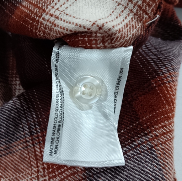 GAP Women's (Size S) Brown & Cream Relaxed Fit Flannel Moana Plaid Shirt (NWOT) - Picture 6 of 9